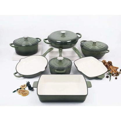 AuraNest™ 11-Piece Cast Iron Cookware Set