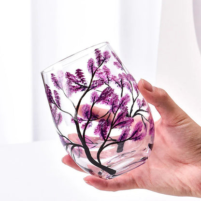 Four Seasons Trees Glass Cup