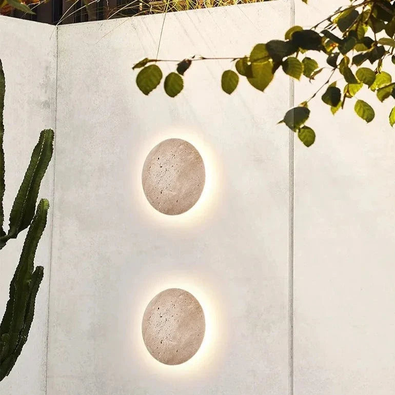 Round Minimalist Stone Wall Light