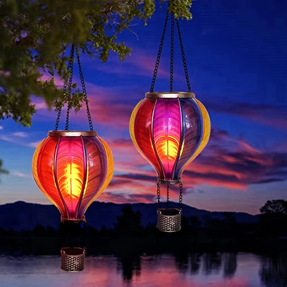 Lâmpada solar de balão de ar quente arco-íris