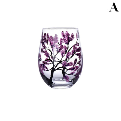 Tazza in vetro con alberi delle quattro stagioni