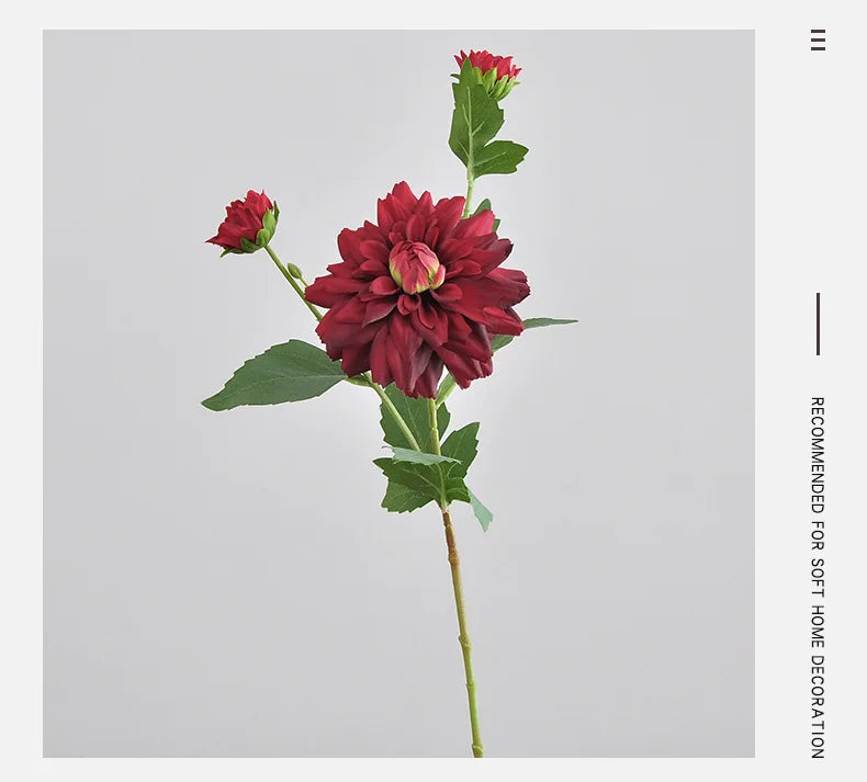 NordDahl Triple Bloom Artificial Dahlia Stem