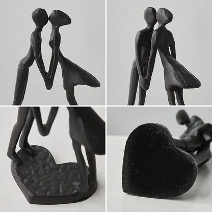 Modern Nordic Metal Couple Sculptures