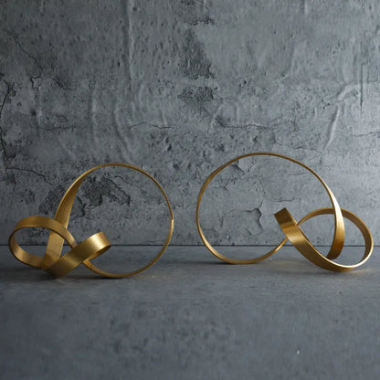 Modern Gold Metal Knot Sculpture