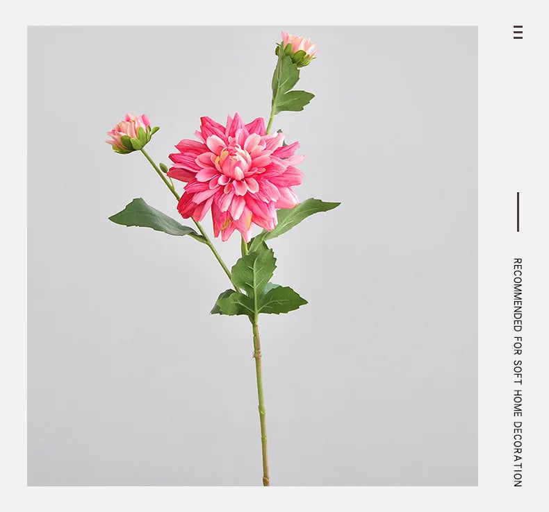 NordDahl Triple Bloom Artificial Dahlia Stem