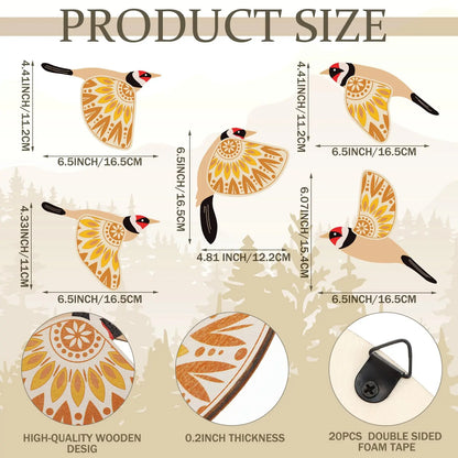 Spirit Birds of Harmony Wall Art (5pcs)