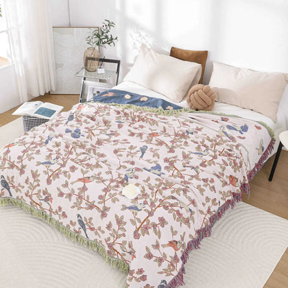 Spring Birds Throw Blanket