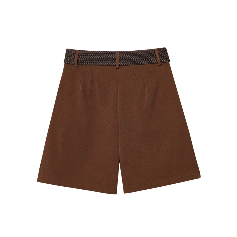 Ruvelle Belted Casual Shorts