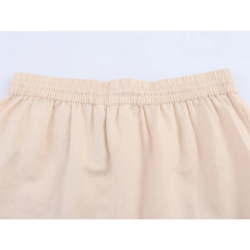FloréaEase Drawstring Embroidery Shorts