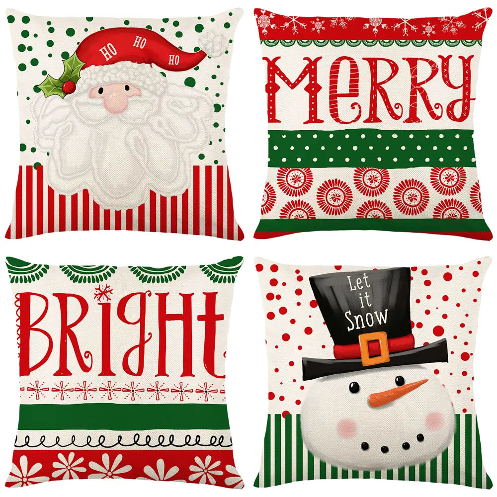 4 housses de coussin de Noël.