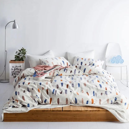 Ensemble de housse de couette pour dormeur en plumes