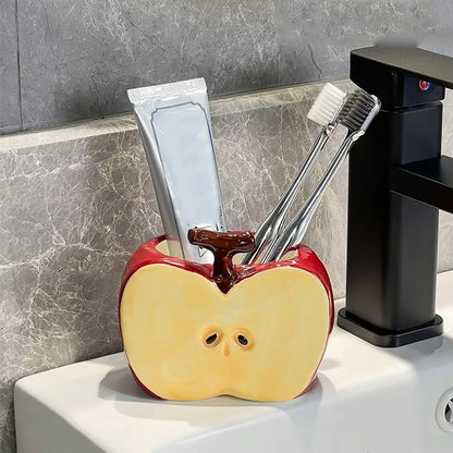 Creative Fruit-Shaped Ceramic Toothbrush Holder