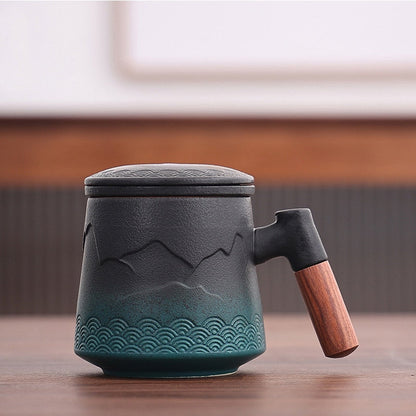 Ceramic Tea Mug with Infuser and Lid