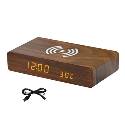 Wireless Charging LED Alarm Clock