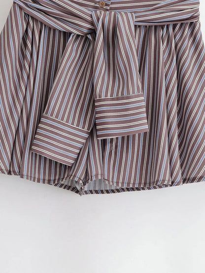 LineaBelle Striped Skort Shorts
