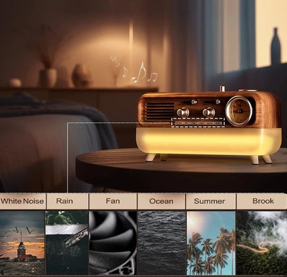 Vintage White Noise Alarm Clock with Wake-Up Light