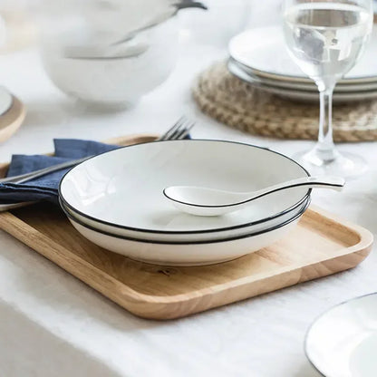 Black Line Ceramic Plates