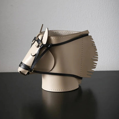 Leather Horse-Head Storage Box – Luxury Decorative Desk Organizer Bedroom Living Room Make Up Organizer Organizer Storage