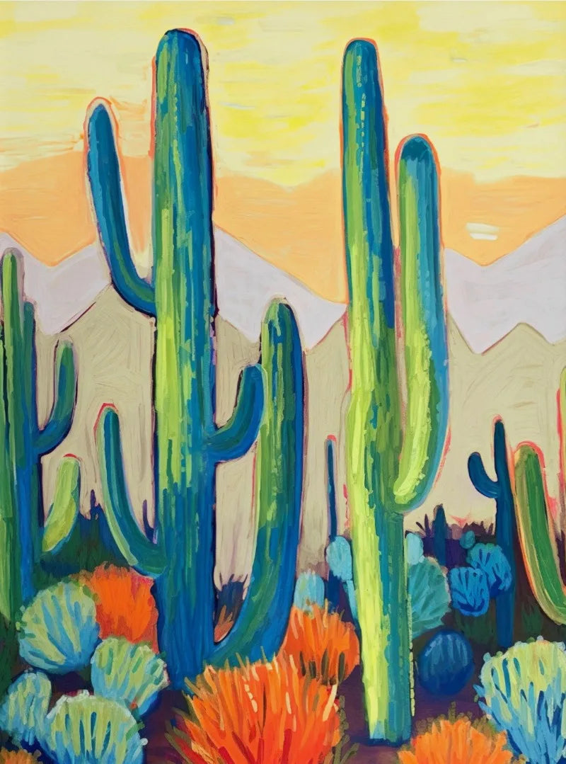 Cactus Bloom Collection Canvas Wall Art