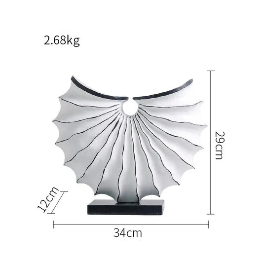 Abstract Fan Shaped Metal Sculpture