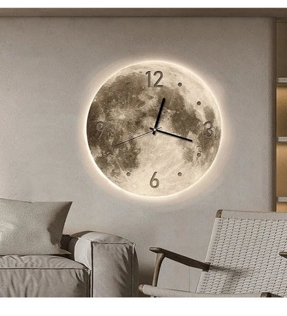 LunaGlow 20-Inch LED Moon Wall Clock