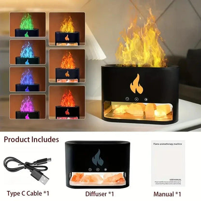 Crystal Salt Rock Fire Humidifier