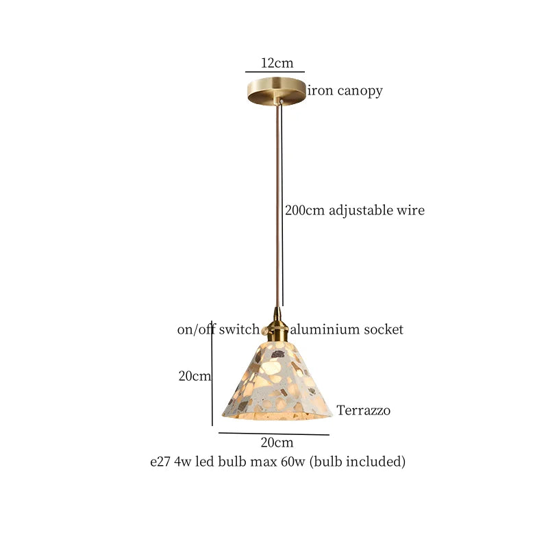 Terrazzo Stone Pendant Light