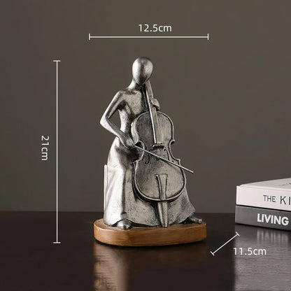 Abstract Musician Figurines - Resin Cello & Guitar Sculptures abstract musician figurine artistic home accessories cellist sculpture ornament Figurine guitarist figurine Lamp music lover gift resin sculpture home decor Sculpture