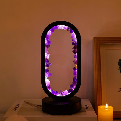 Natural Amethyst Oval Night Light