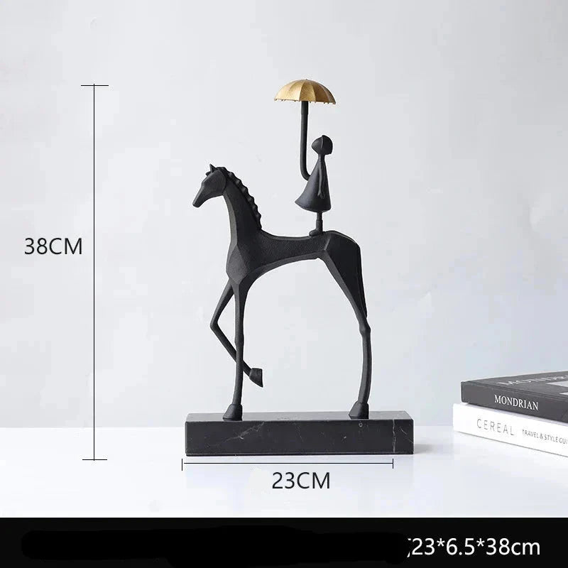 Abstract Modern Horse Rider Sculpture