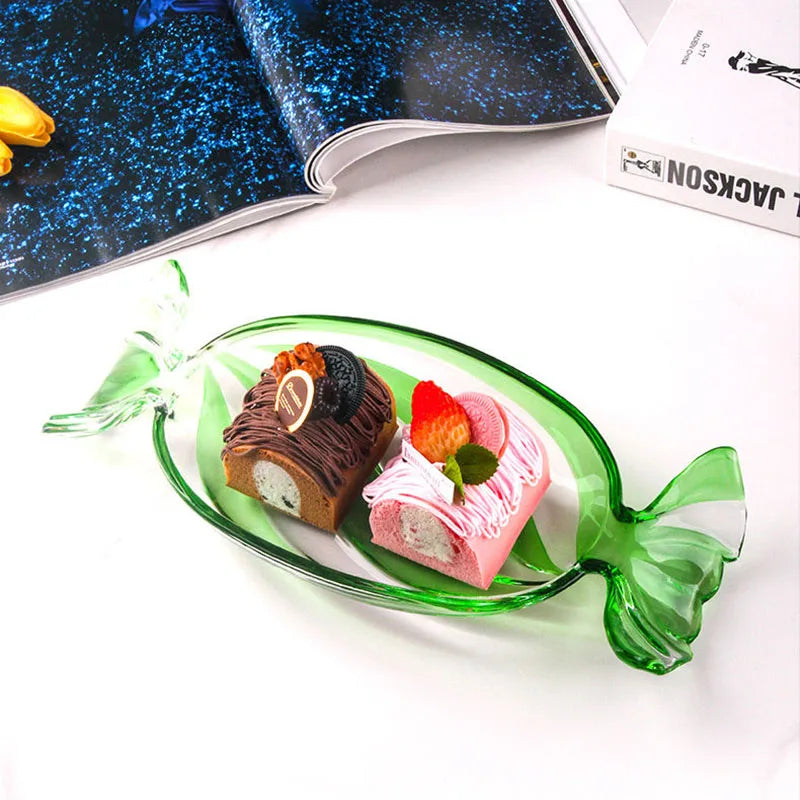 Candy Shaped Glass Snack Plate