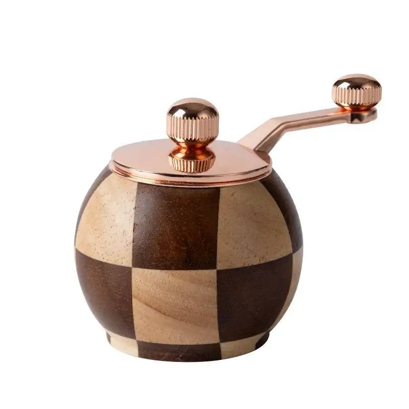 Solid Wood Checkerboard Pepper Grinder & Sea Salt Mill Kitchen kitchen accessories Kitchenware Pepper Grinder
