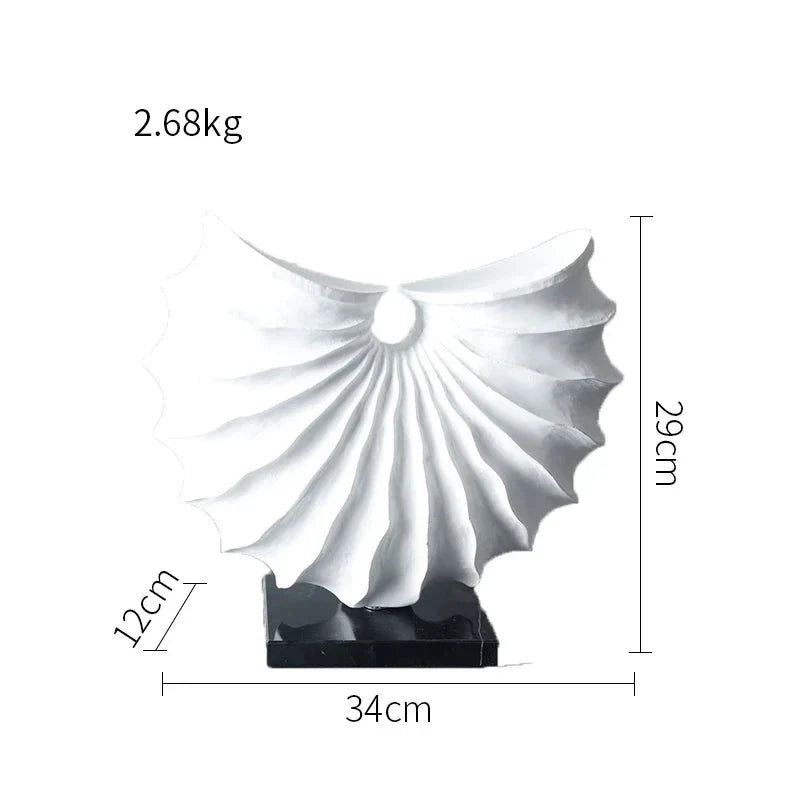 Abstract Fan Shaped Metal Sculpture