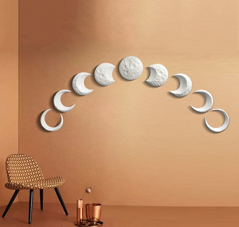 Ceramic Simulation Moon Phases Wall Decor