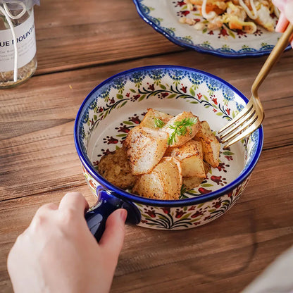 Plat de cuisson du jardin fleuri