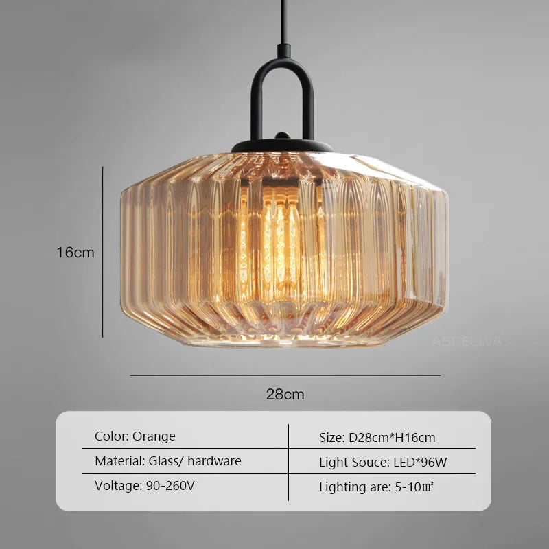 Retro Colored Glass Pendant Light