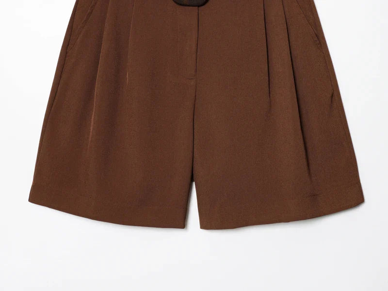 Ruvelle Belted Casual Shorts