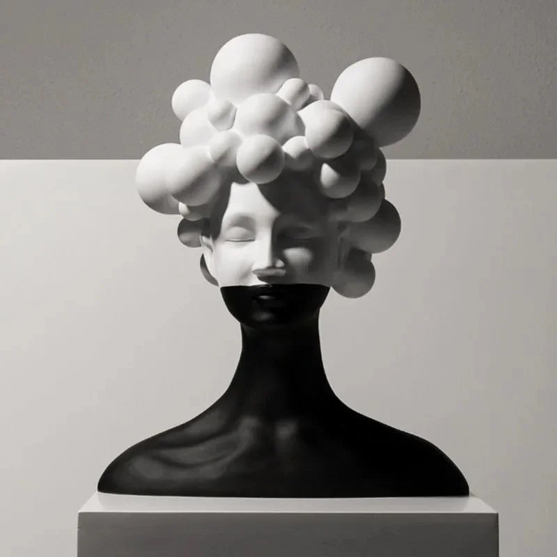 Abstract Girl with Bubble Hair Design