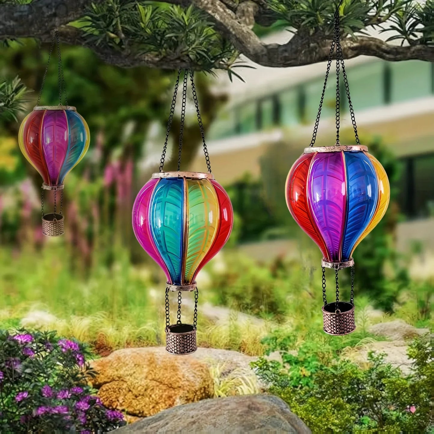 Rainbow Hot Air Balloon Solar Lamp