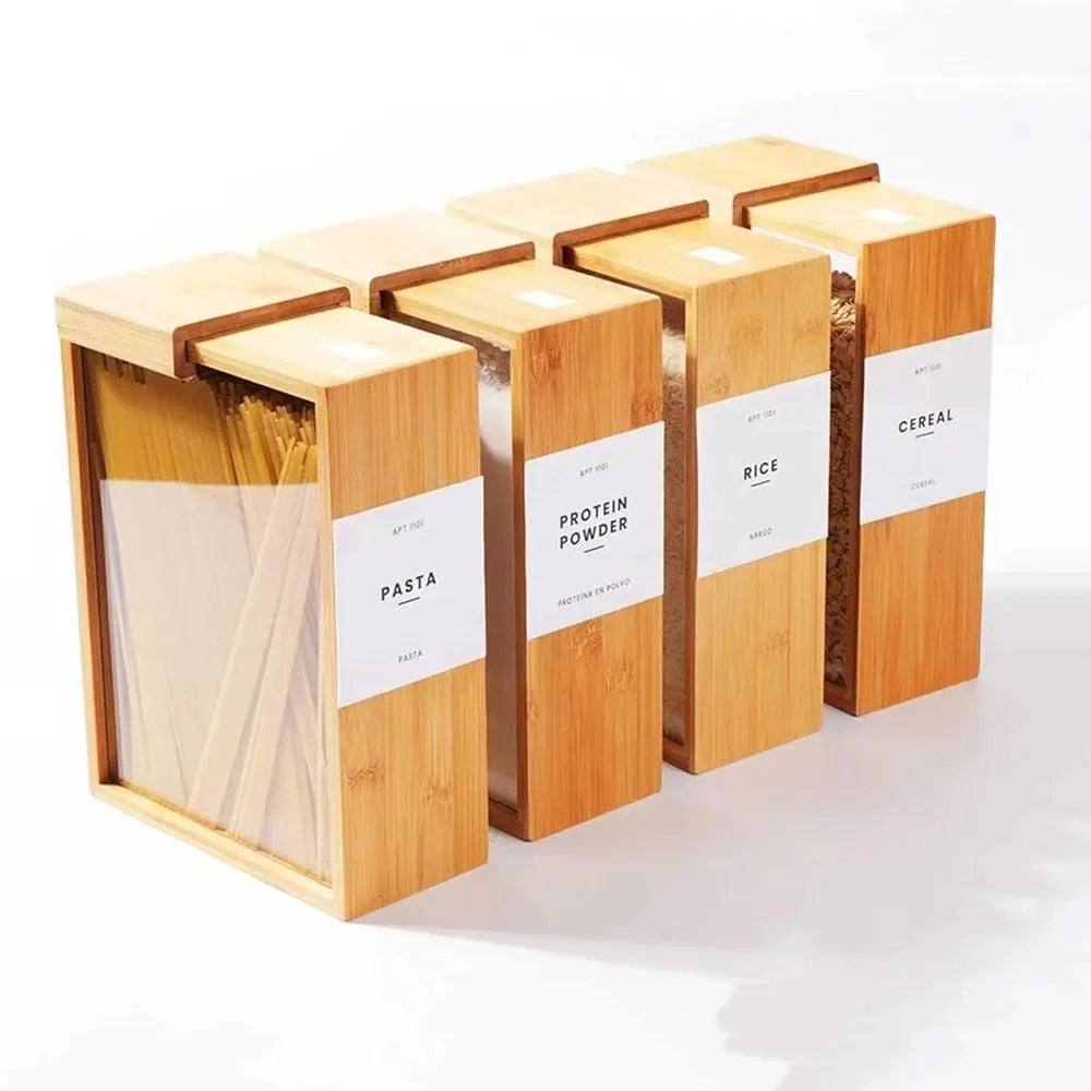 Bamboo Cereal and Food Dispenser
