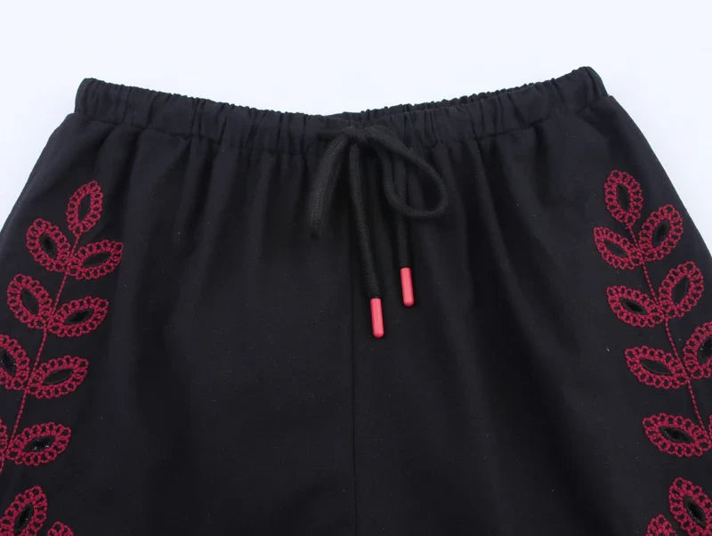 Auralisse Boho Embroidered Shorts