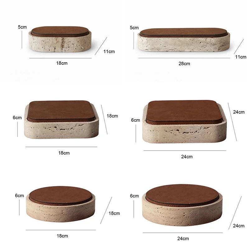 Luxury Travertine Jewelry Box with Lid