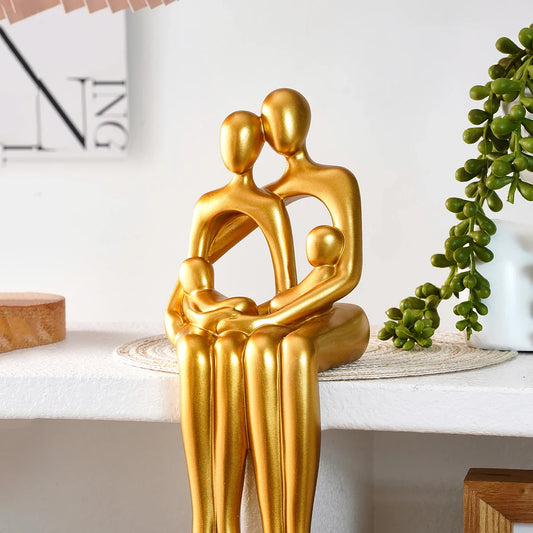 Moderne Familienskulptur aus Kunstharz