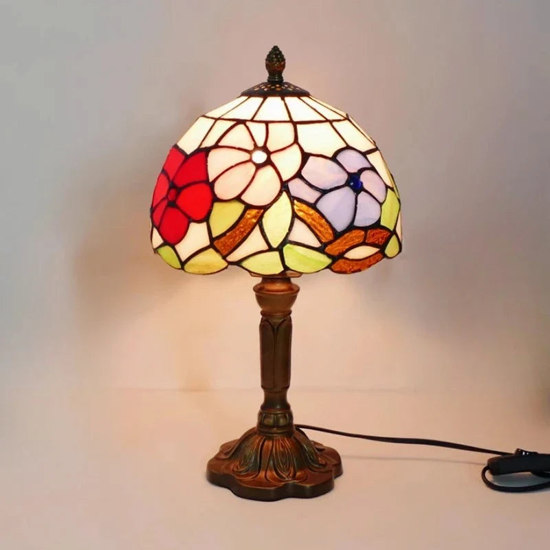 Vintage Stained Glass Desk Lamp