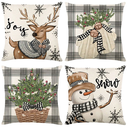 4 Pcs Christmas Cushion Covers