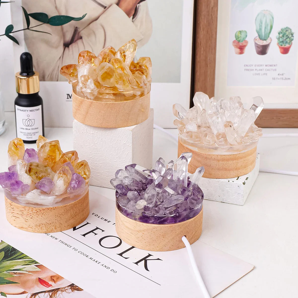 Natürliche Amethyst-Kristalllampe