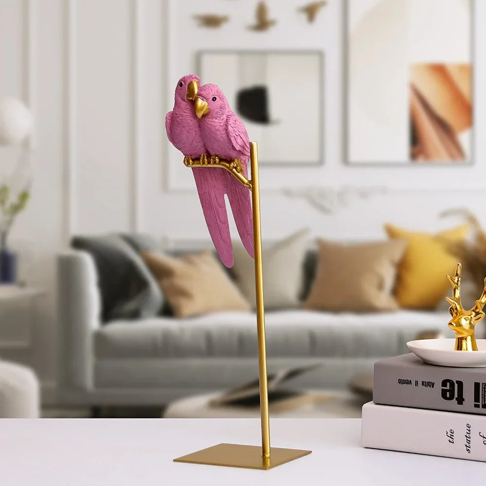 Handmade Couple Parrot Resin Love Bird Desk Ornaments
