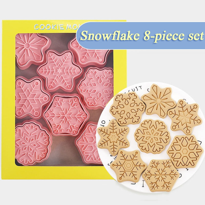 8Pcs 3D Christmas Cookie Mold