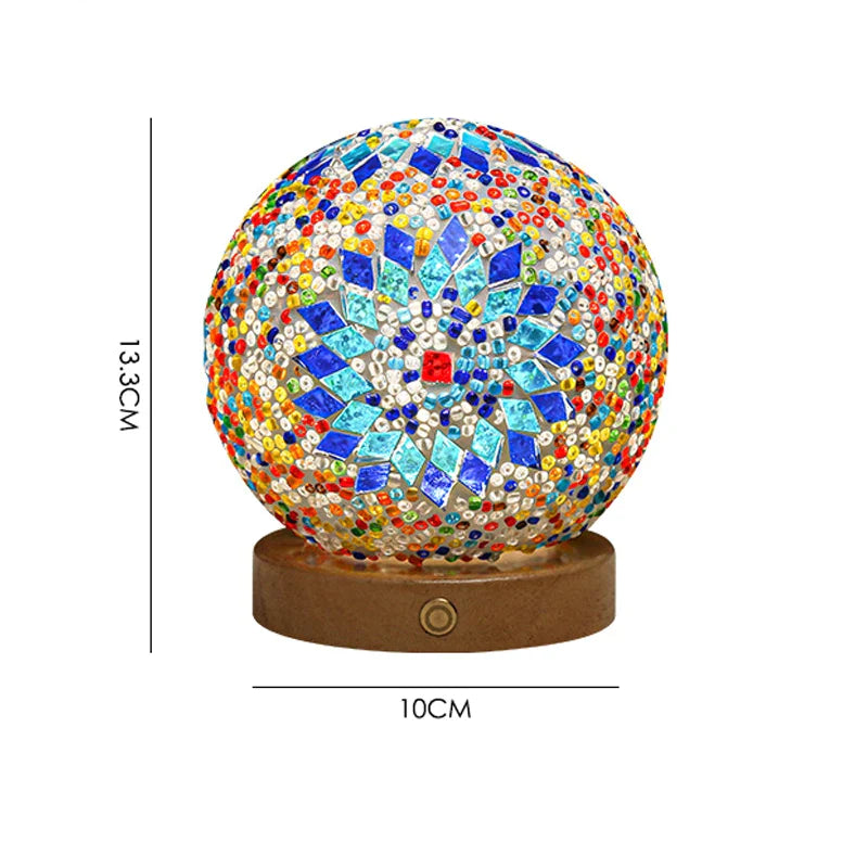 Mosaic Glass Ball Night Lamp