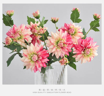 NordDahl Triple Bloom Artificial Dahlia Stem